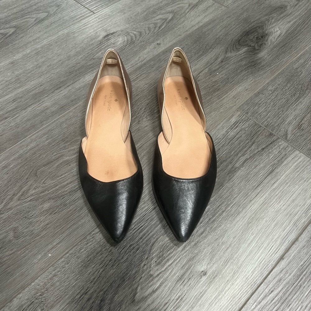 Black Leather Women's Flats